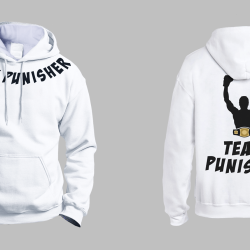 Team Punisher White Hoodie Front and Back